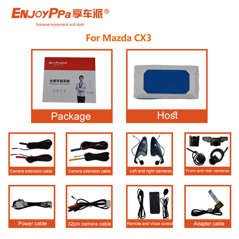 Sistemas de cámara de automóviles de grabación en bucle 360 para Mazda CX30 de alta seguridad
