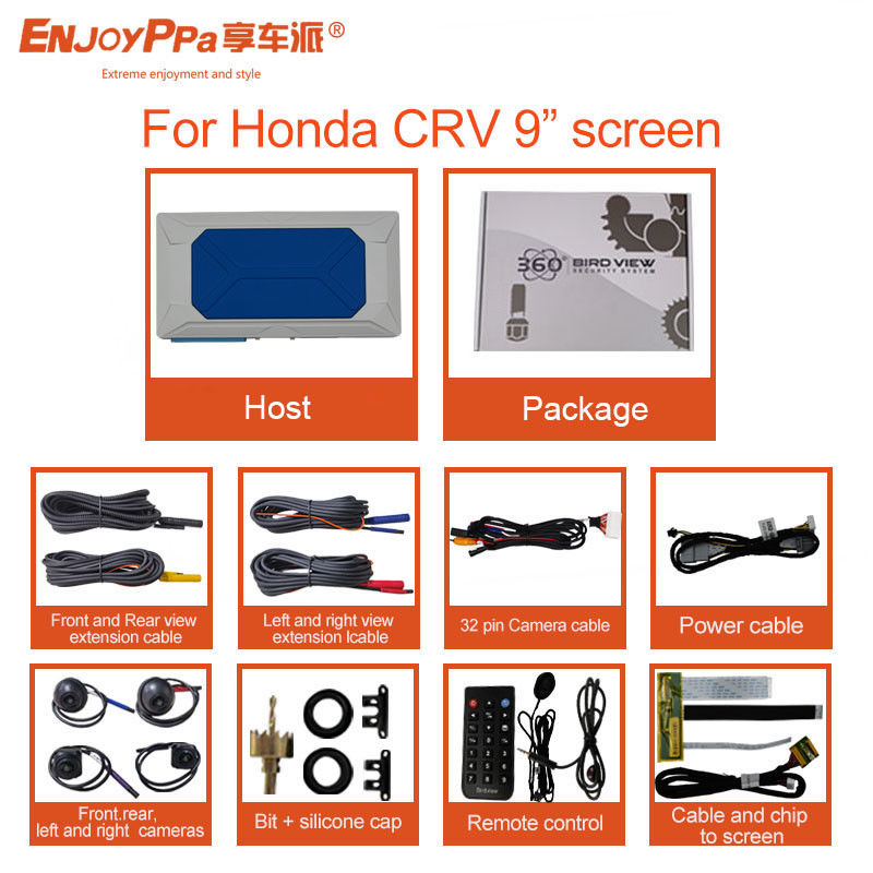 Innovador sistema de cámara de visión 360 del coche para Honda CRV 9 pulgadas de pantalla de visión nocturna