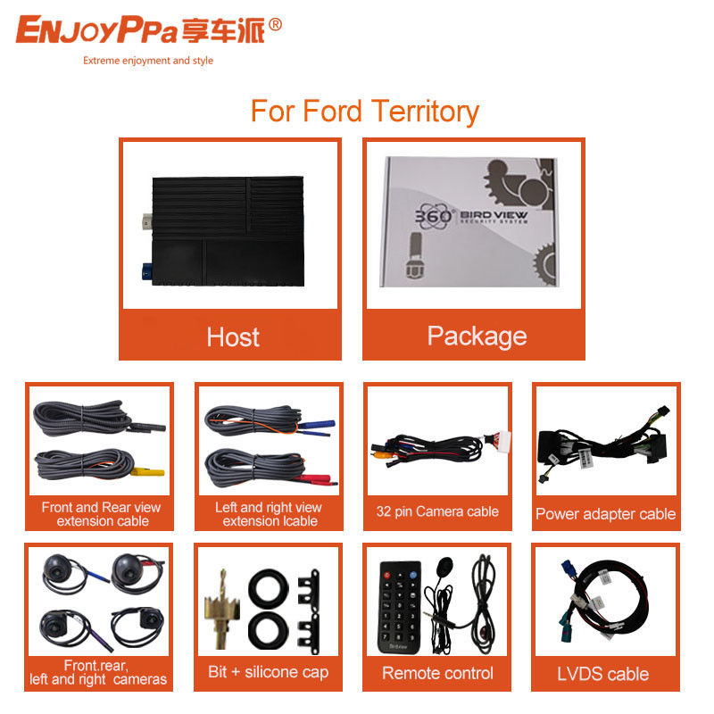 Sistema de cámara de 360 grados para vehículos de circuito cerrado para Ford