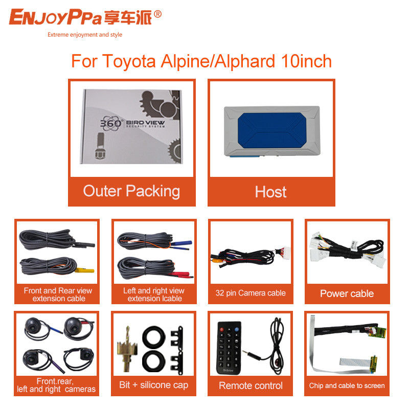 1080P 4 Way Driving Recorder 360 Sistema de cámara de coche para Toyota ALPHARD