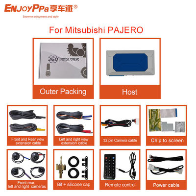 1 GB LPDDR4 360 Sistema de cámara de vehículo Para Mitsubishi PAJERO Pantalla LCD Vista de pájaros DVR