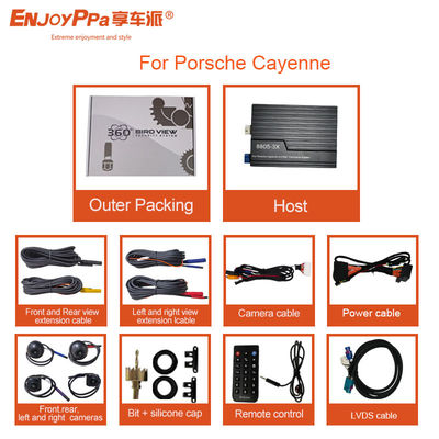 Sistema de cámara de pantalla LCD para Porsche Cayenne vista de pájaros