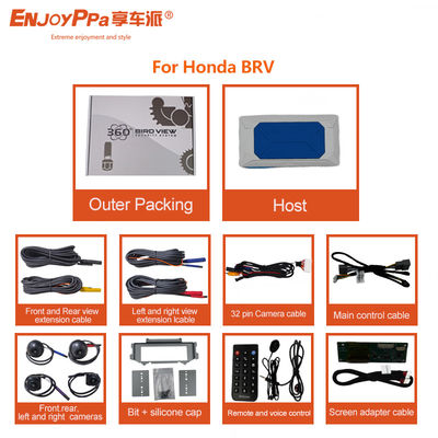 Sistema de cámara de visión de pájaro 360 de conducción inteligente segura para pantalla de 7 pulgadas de Honda BRV