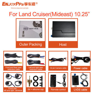 Asistencia de estacionamiento 360 Sistema de cámara de coche para Toyota Land CRUISER 10.25 pulgadas