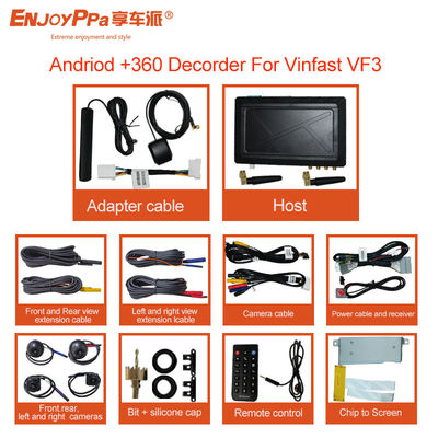 Vinfast VF 3 360 Car Camera 12V Fuente de alimentación y resolución 1080P para actualización de pantalla original con sistema Andriod